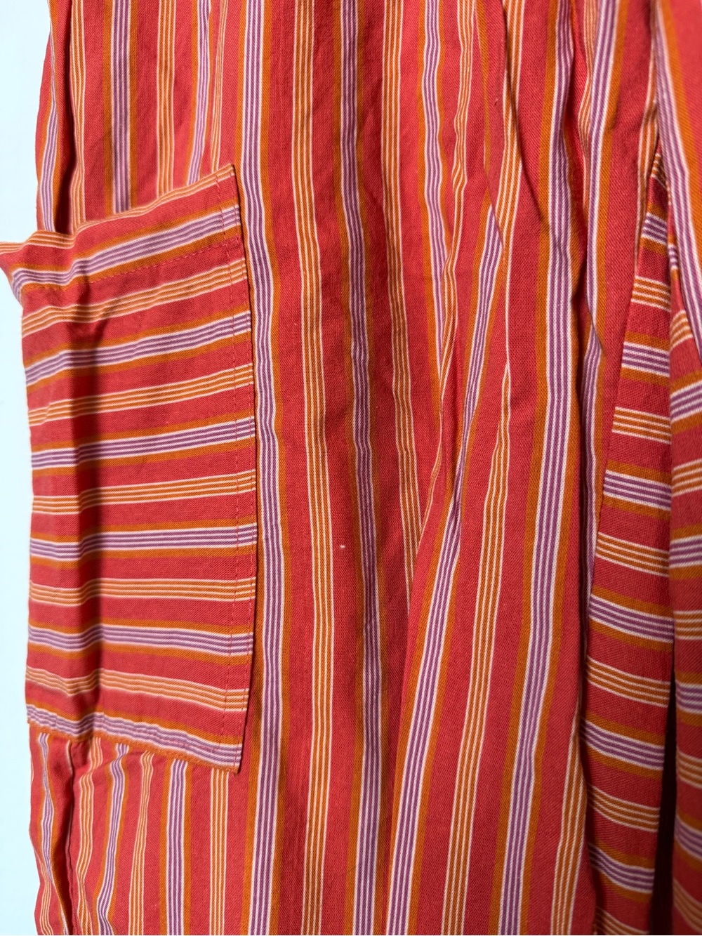 Wide-Leg Striped Drawstring Pants - Red/Orange | Free People Style - Picture 7 of 7